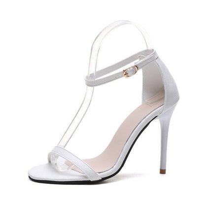 Damen High Heel Sandaletten mit transparenten Riemen und Absatz