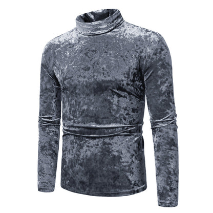 Herren Rollkragenpullover aus Samt Stilvoll Eleganter Damenlook