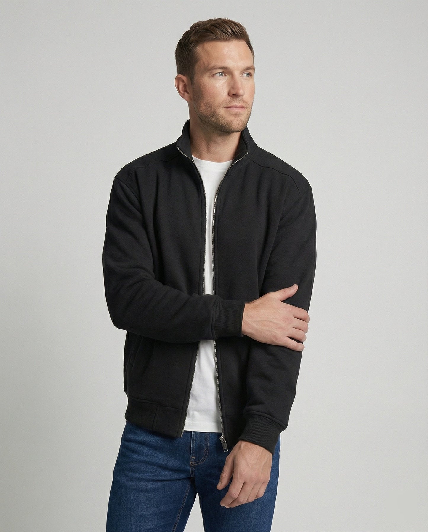 Herren Bomberjacke Flauschig Lässig Mit Stehkragen - BerlinGlamour