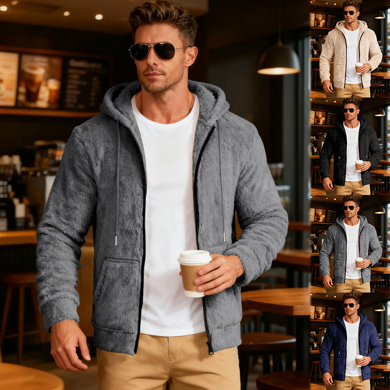 Herren Kapuzenjacke Flauschig Warm Winter - BerlinGlamour