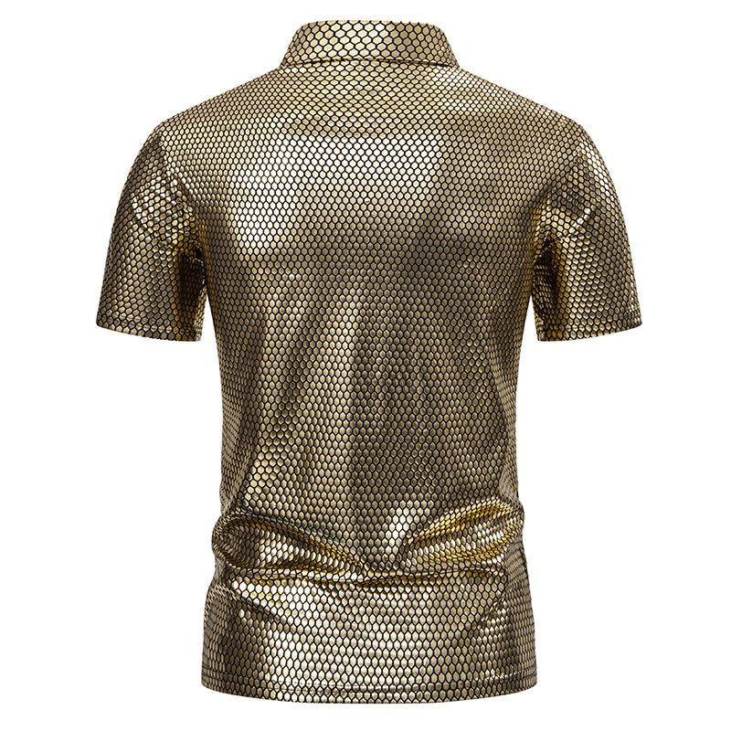 Herren Poloshirt Glänzendes Muster Elegantes Design