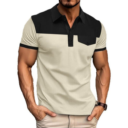 Herren Poloshirt Modern mit Kontrast und Brusttasche