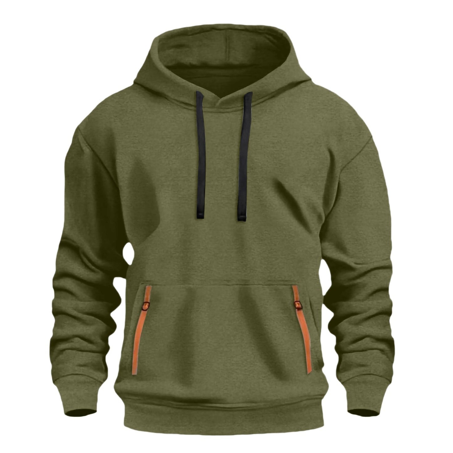 Herren Kapuzenpullover Warm mit Reißverschlusstaschen Modern