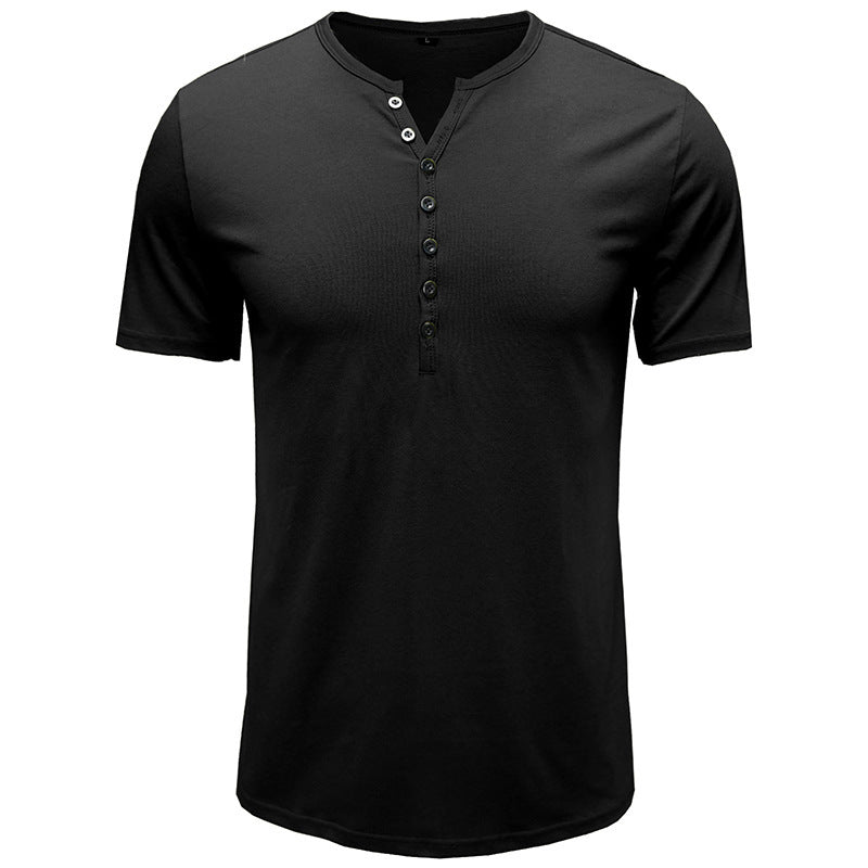 Herren Henley T-Shirt Kurzarm Modern Sportlich