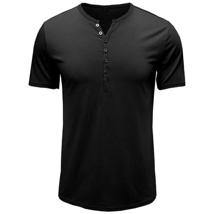 Herren Henley T-Shirt Kurzarm Modern Sportlich