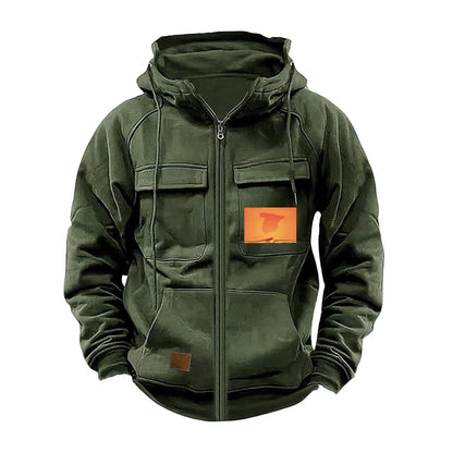 Herren Kapuzenjacke Multifunktionsjacke Praktisch Mit Taschen