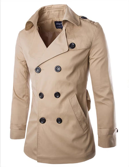 Herren Trenchcoat Eleganter Wasserabweisend Mit Taschen