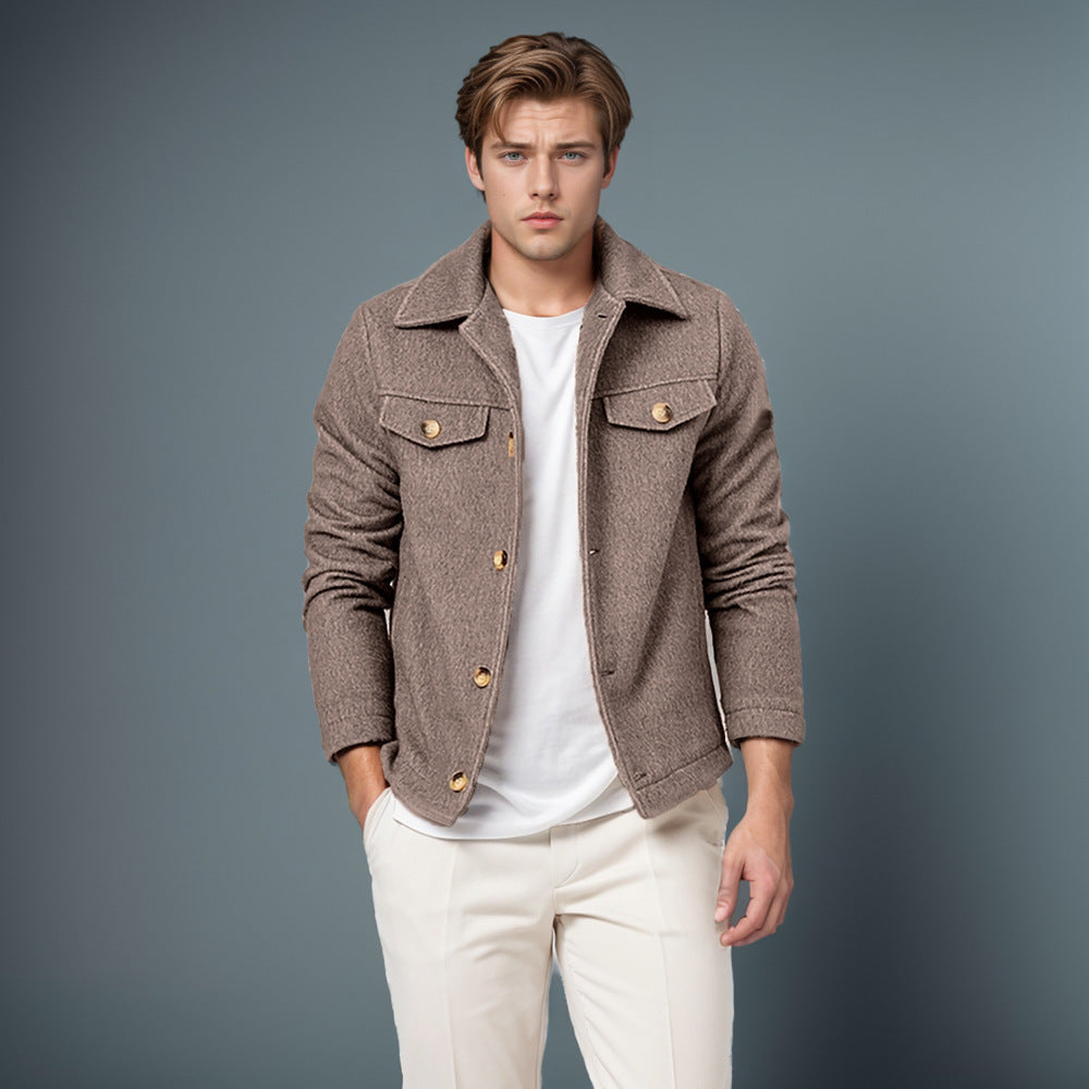 Herren Boucle-Jacke Modern Trendig Winter - BerlinGlamour