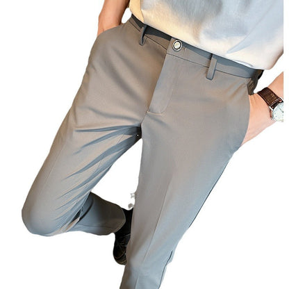 Herren Slim-Fit Hose Hochwertig mit Taschen Elegant