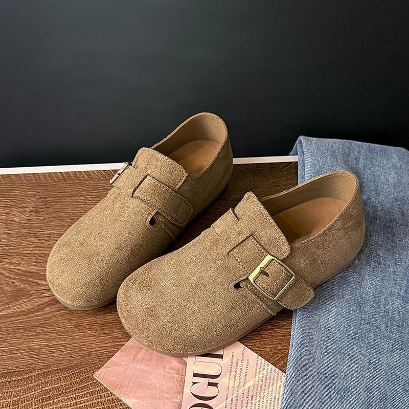 Damen Slipper Wildleder Komfort Schuhe Heidi Stil