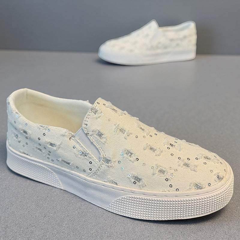 Damen Sneaker Komfortabel Glitzernde Schuhe Sportlich - BerlinGlamour