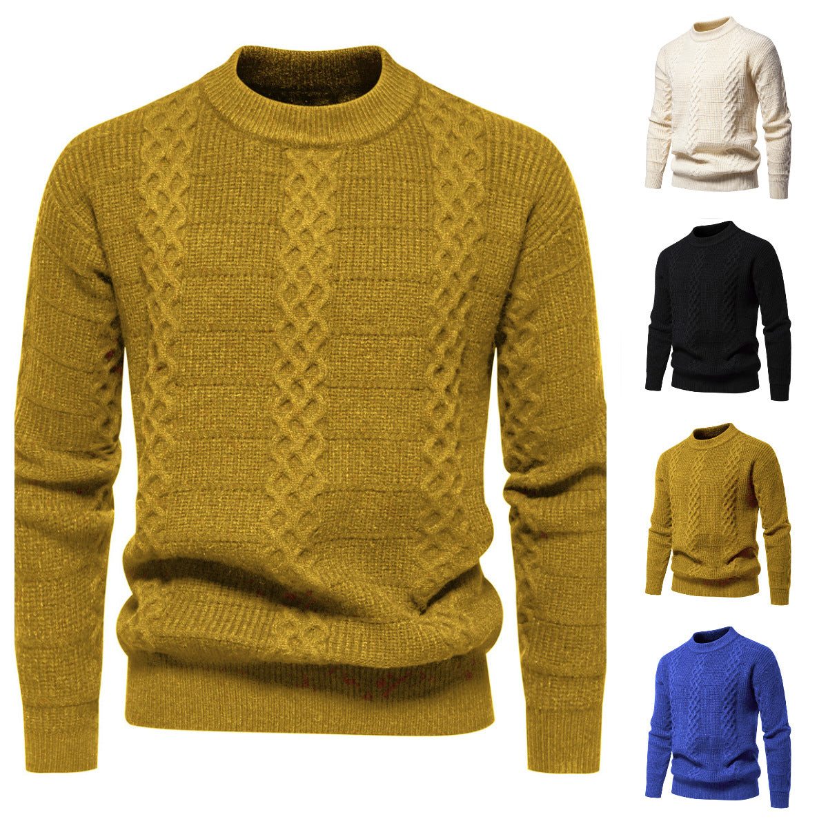 Herren Strickpullover Hochkragen Modern Style
