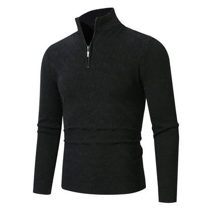 der neue Titel: Moderner Strickpullover mit Halbem Reißverschluss und Strukturiertem Design
