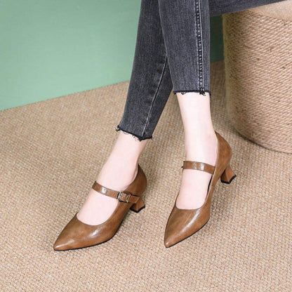Damen Pumps Elegante Mary Jane Schuhe mit Schnalle