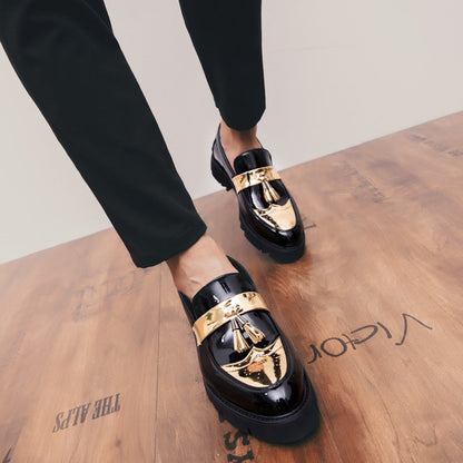 Damen Mokassins Elegante Quasten Schuhe Glänzend