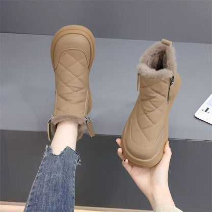 Damen Winterstiefel Gefüttert Warm mit Reißverschluss Flauschig