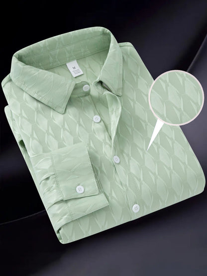 Herren Hemd Modern mit Struktur Muster Hochwertig Elegant