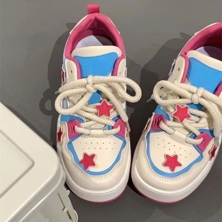 Damen Sneaker Sportlich Sternen Design Rutschfest