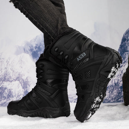 Herren Winterstiefel Isoliert Rutschfest Schwarz