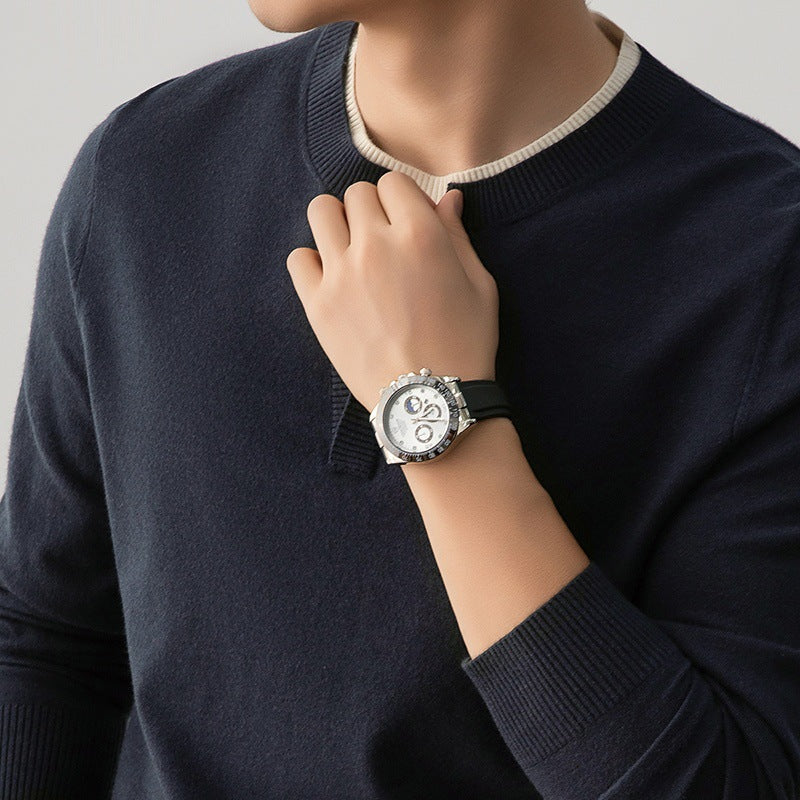 Herrenuhr Armband Sportlich Multifunktionszeiger Edelstahl