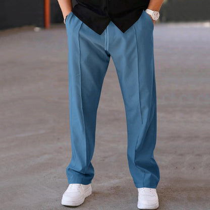 Herrenhose Elegant Geraader Schnitt Klassisch Schwarz