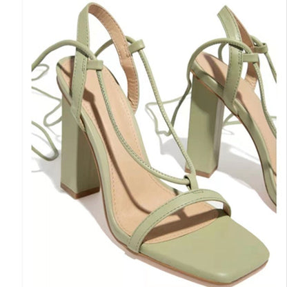 Damen High Heel Sandalen Elegantes Design Schnürriemen - BerlinGlamour