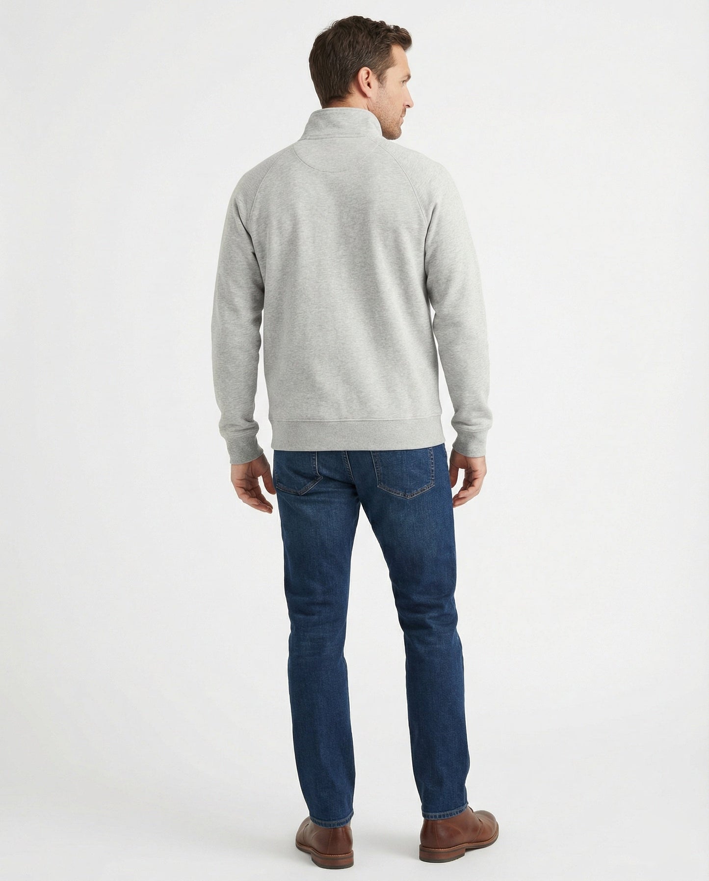 Herren Sweatjacke Stehkragen Raglan Ärmel Reißverschluss Modern