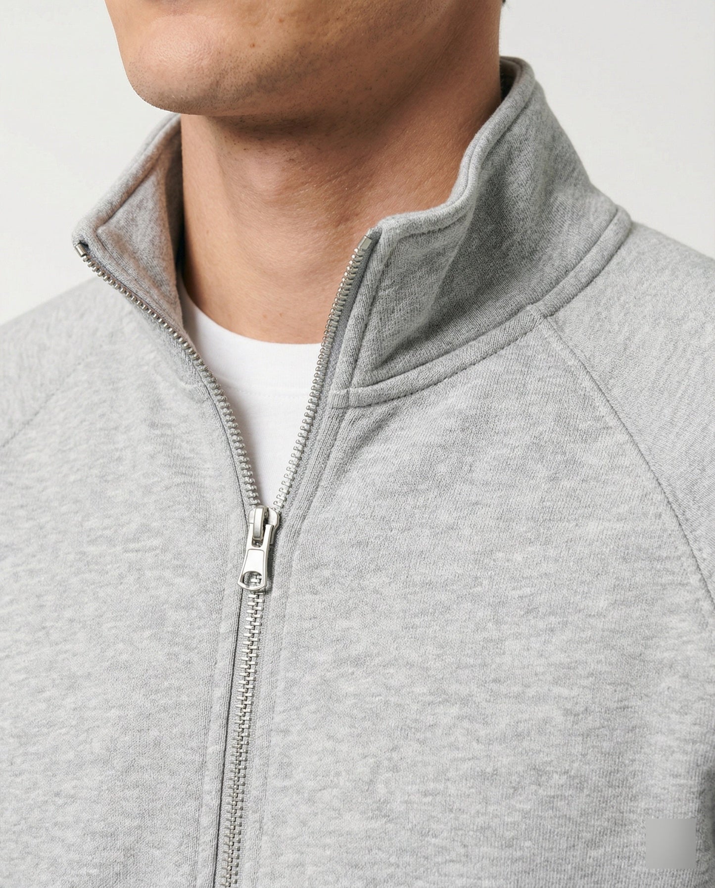 Herren Sweatjacke Stehkragen Raglan Ärmel Reißverschluss Modern