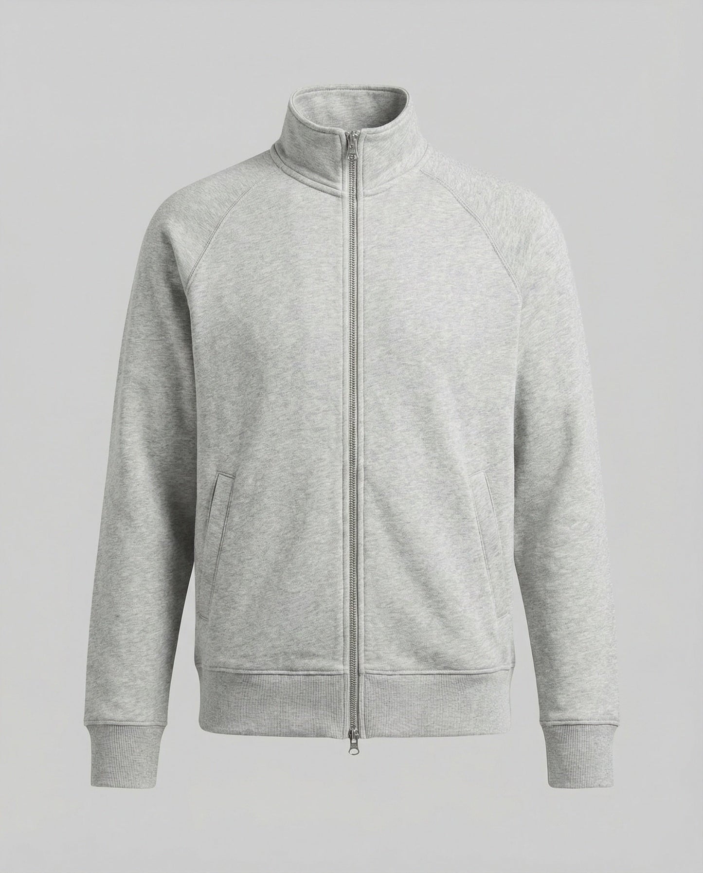 Herren Sweatjacke Stehkragen Raglan Ärmel Reißverschluss Modern
