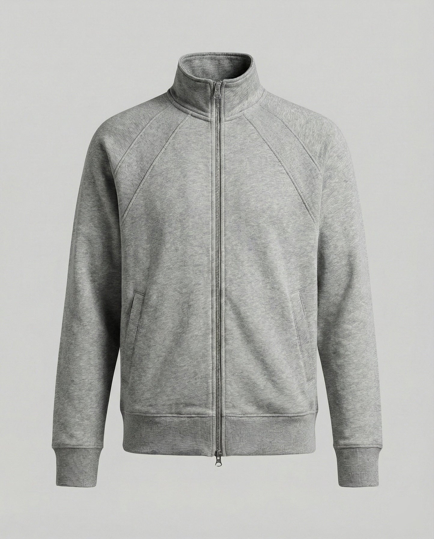 Herren Sweatjacke Stehkragen Raglan Ärmel Reißverschluss Modern