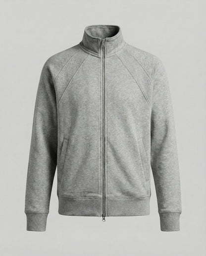 Herren Sweatjacke Stehkragen Raglan Ärmel Reißverschluss Modern