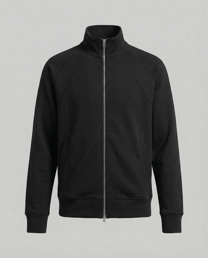 Herren Sweatjacke Stehkragen Raglan Ärmel Reißverschluss Modern