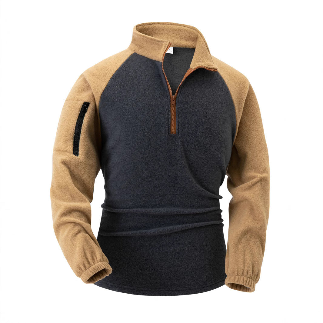 Herren Fleece Pullover Praktisch Mit Taschen Reißverschluss - BerlinGlamour