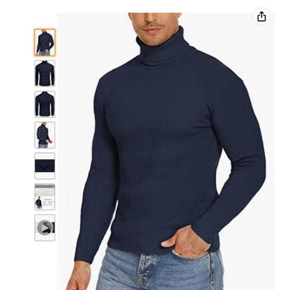 Herren Pullover Stehkragen Ribbelstrick Modern