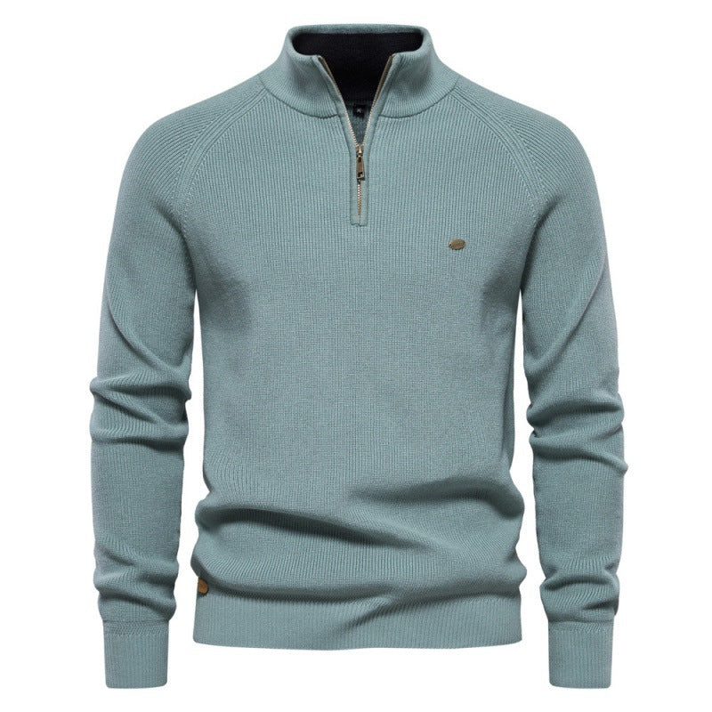 Herren Strickpullover Sportlich Halbzipp Reißverschluss