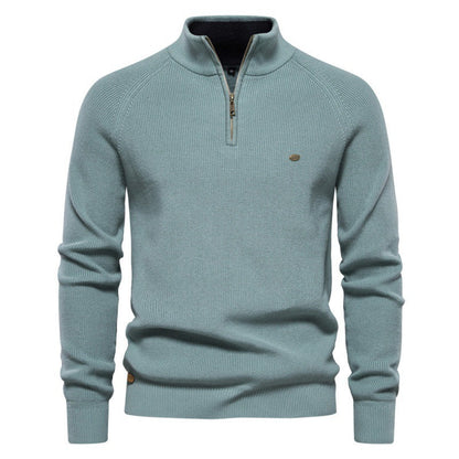 Herren Strickpullover Sportlich Halbzipp Reißverschluss