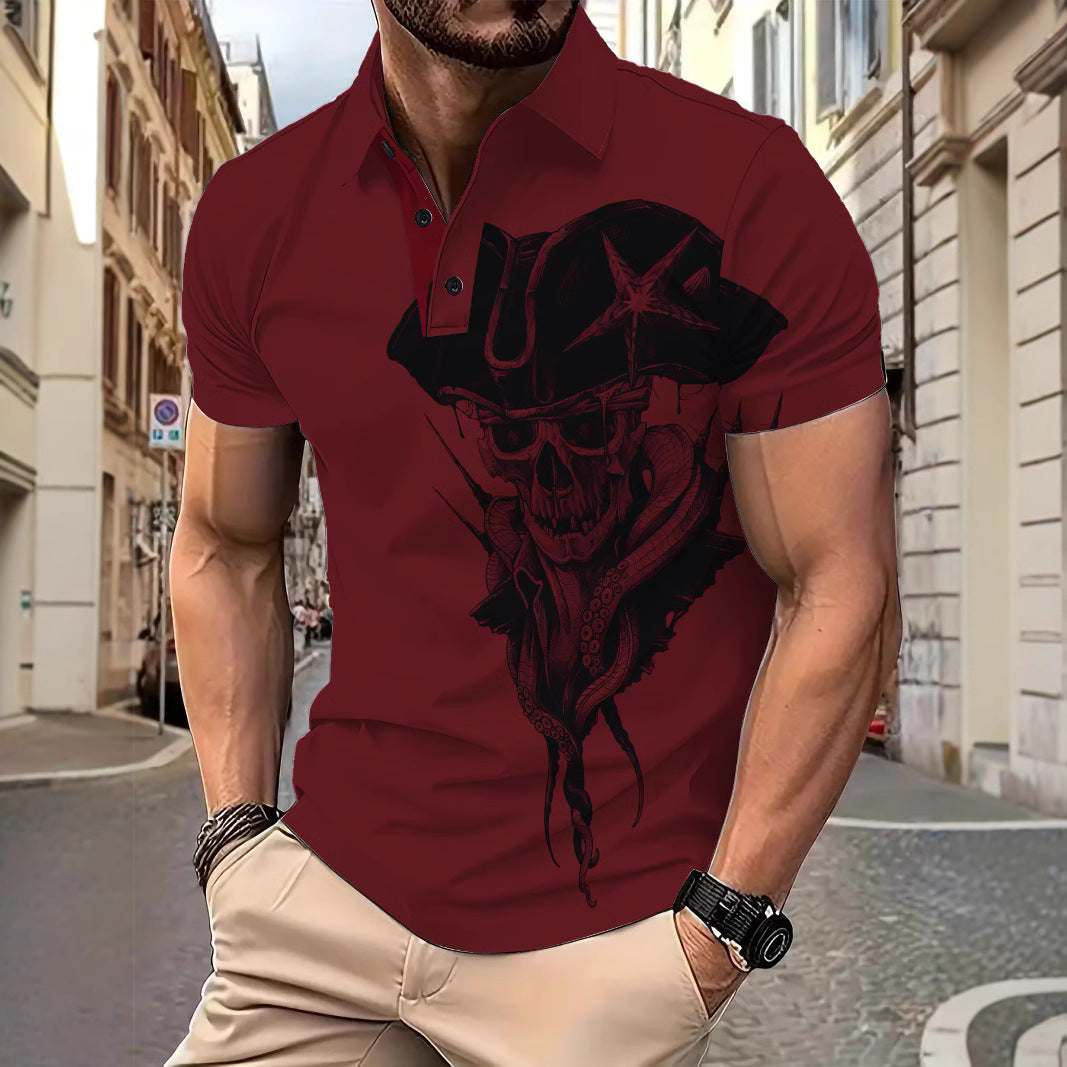 Herren Poloshirt Piraten Motiv Berlin Style - BerlinGlamour