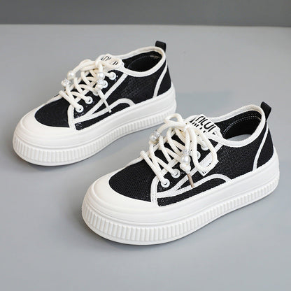 Damen Sneaker Chunky mit Perlen Trend moda