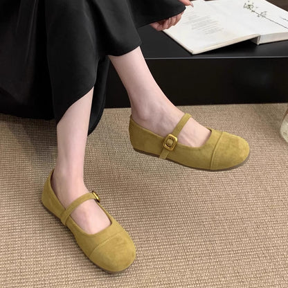 Damen Ballerinas Elegante Mary Jane Schuhe mit Riemchen