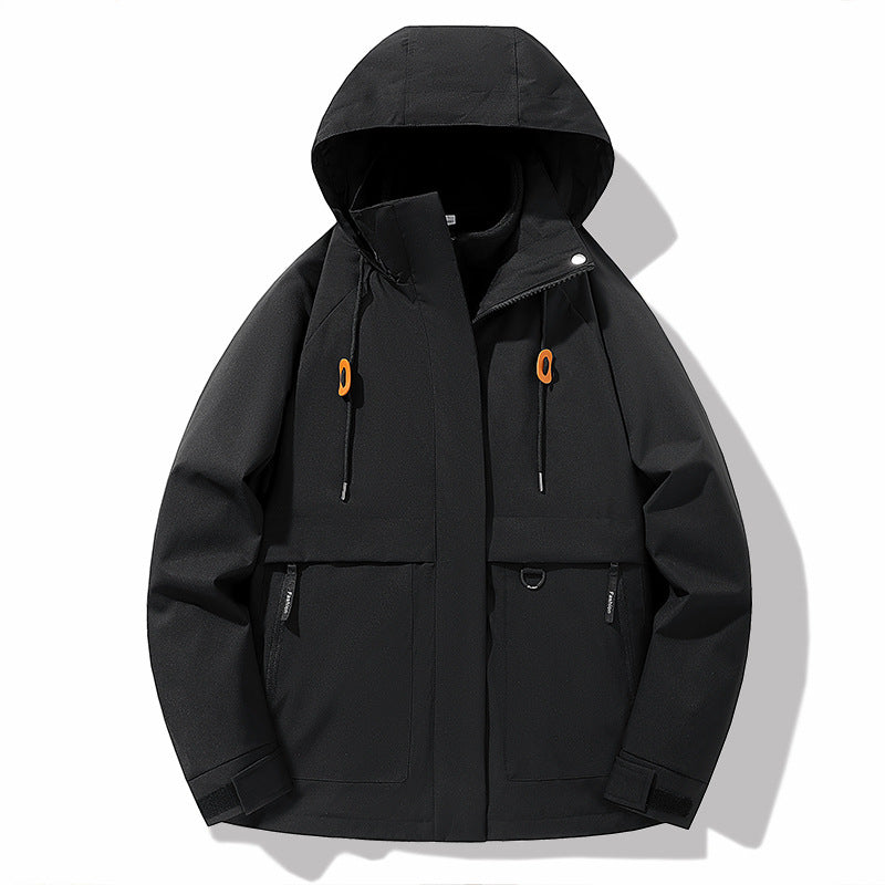 Herren Outdoorjacke Wasserdicht Verstellbare Kapuze Funktionell