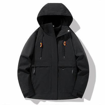Herren Outdoorjacke Wasserdicht Verstellbare Kapuze Funktionell
