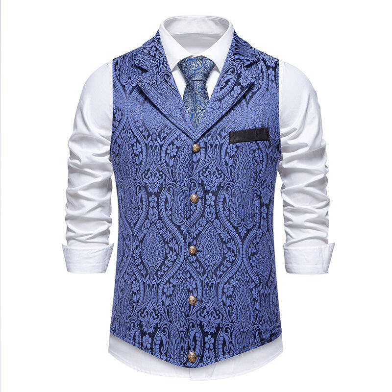 Herren Anzugweste Elegant Floral Muster Hochwertig
