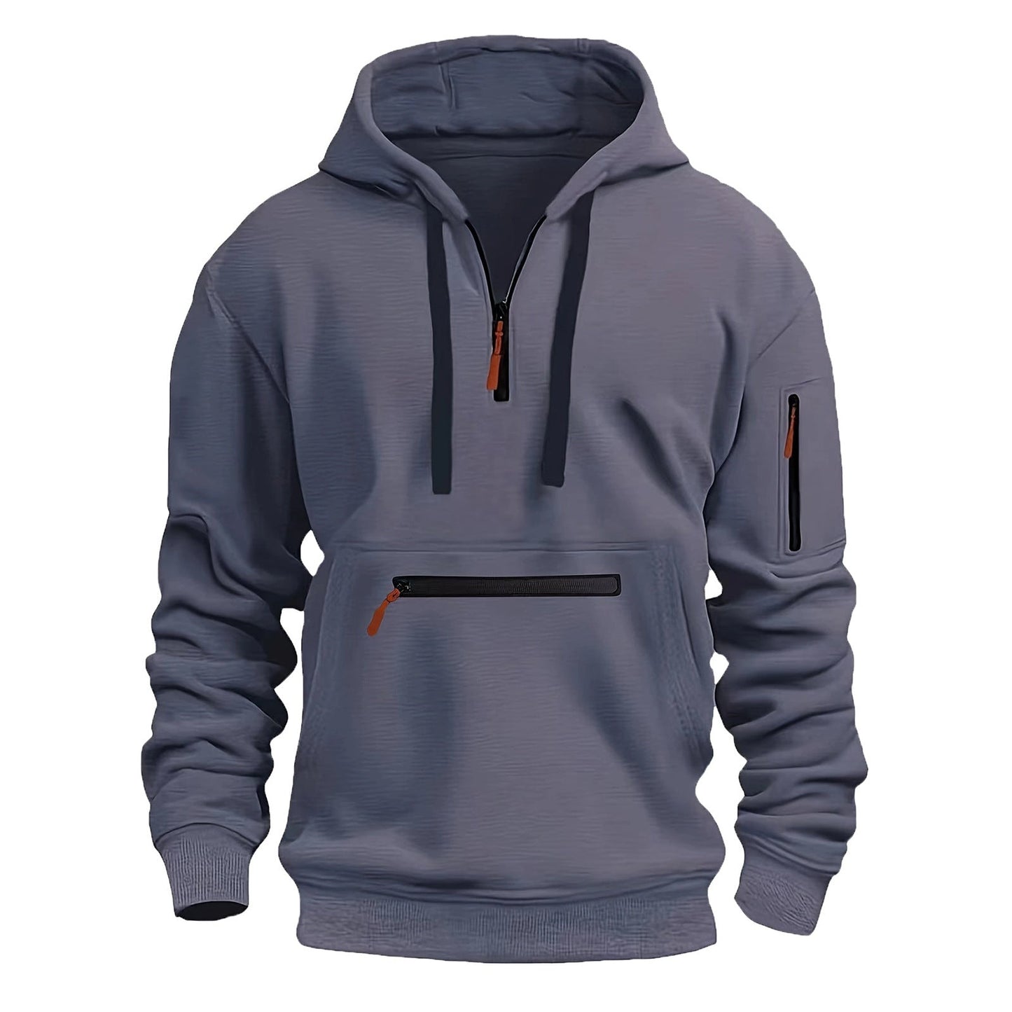 Herren Zip-Hoodie mit Reflektorstreifen und Vielzahl Taschen Sportlich