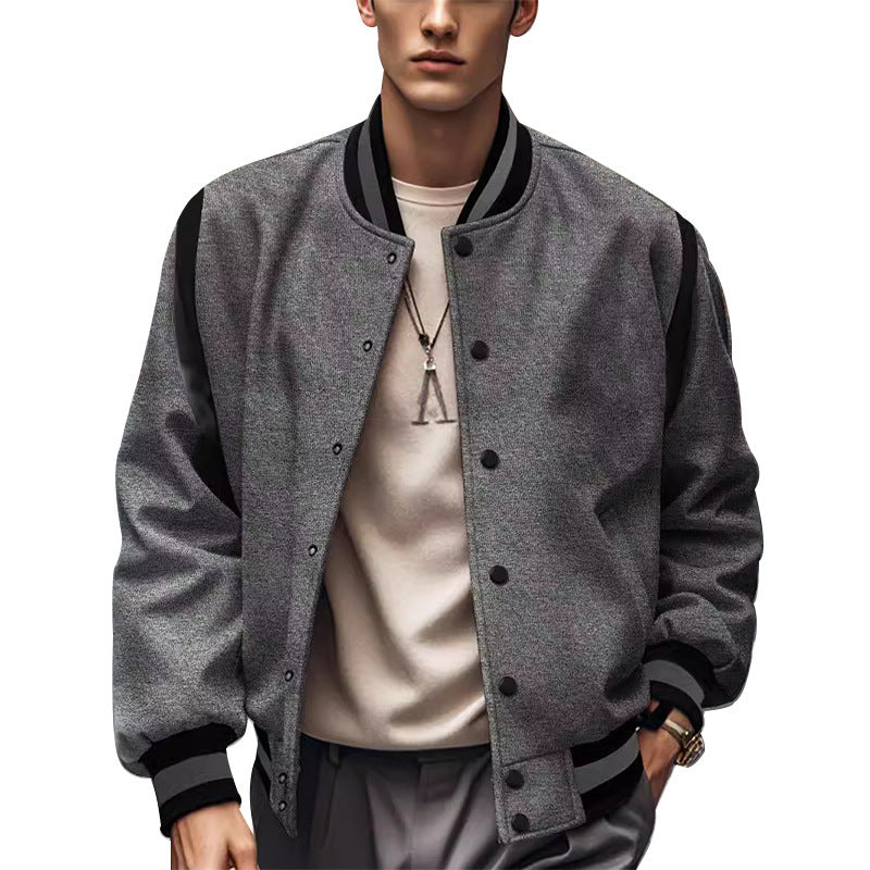 Herren Collegejacke Lässig Mit Kontrastärmlen Modern