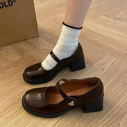 Damen Schuhe Mary Jane Blockabsatz Komfortabel