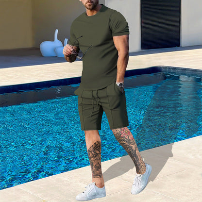 Herren Sport T-Shirt Kurzarm mit Jersey Shorts Comfort Fit