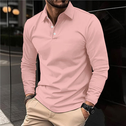 Herren Poloshirt Langarm Modern Kragen Baumwolle Qualität