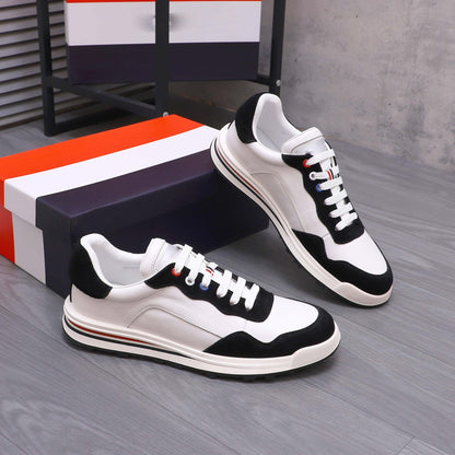 Damen Sneaker Leder Sportlich Mit Kontrasten