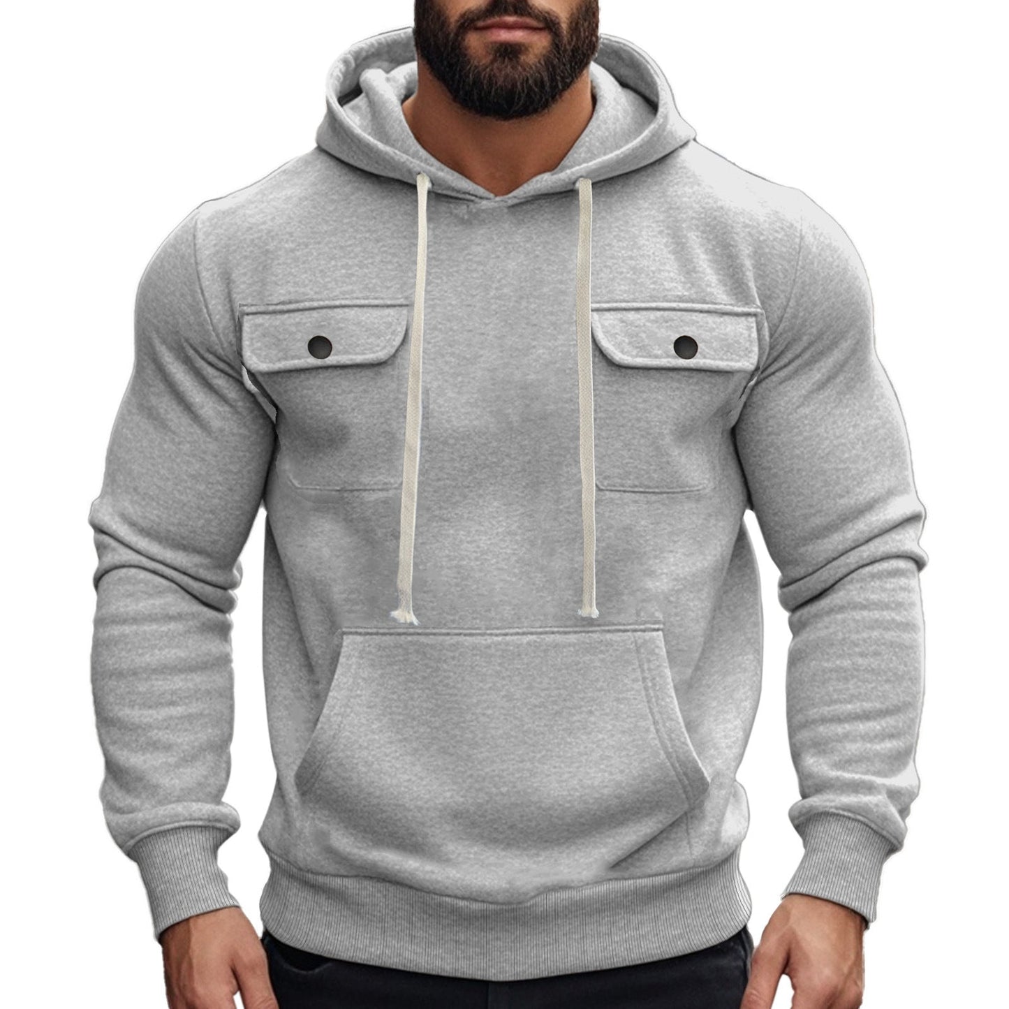 Herren Kapuzenpullover Modern mit Pattentaschen und Cool Design