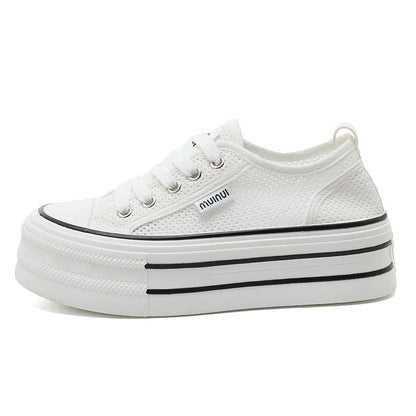 Damen Sneaker Plattform atmungsaktiv Mesh Modern